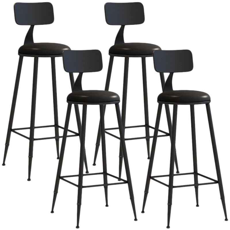 Nordic Armless Backrest Counter Stool Iron Balcony Bar Stool with Cushion and Pedal
