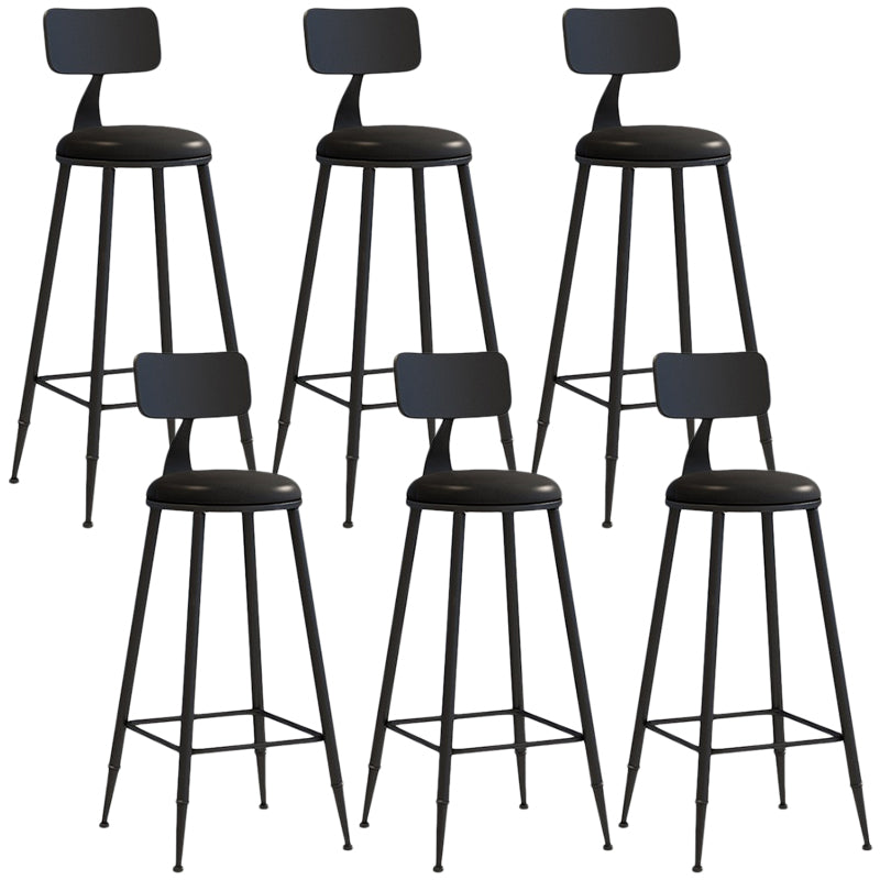 Nordic Armless Backrest Counter Stool Iron Balcony Bar Stool with Cushion and Pedal
