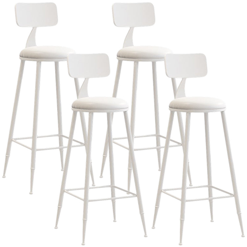 Nordic Armless Backrest Counter Stool Iron Balcony Bar Stool with Cushion and Pedal