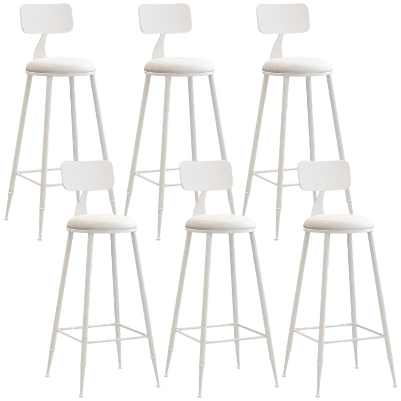 Nordic Armless Backrest Counter Stool Iron Balcony Bar Stool with Cushion and Pedal