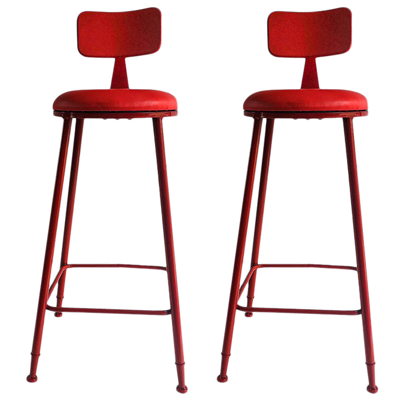 Nordic Armless Backrest Counter Stool Iron Balcony Bar Stool with Cushion and Pedal