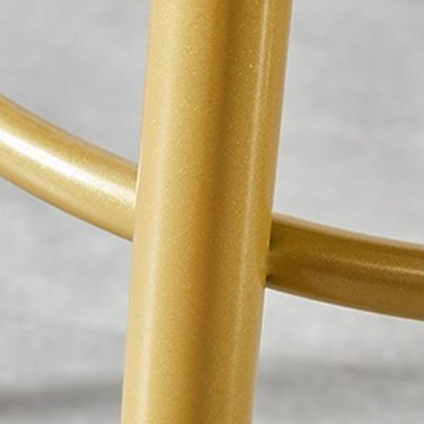 Glam Armless Backrest Counter Stool Iron Cafe Bar Stool with Pedal and Cushion