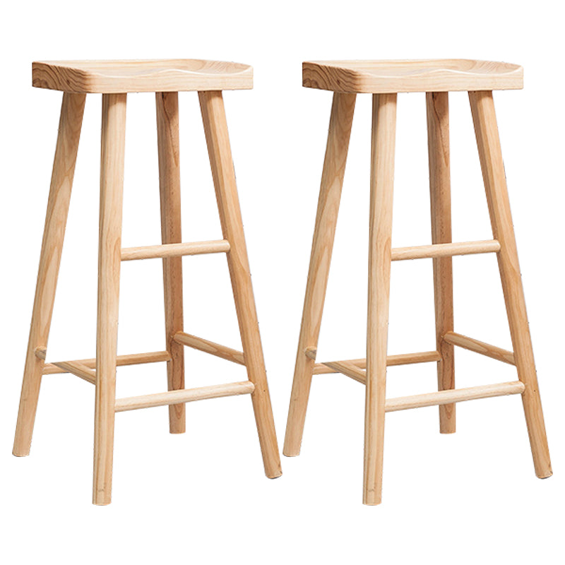 Modern Saddle Seat Counter Bar Stool Solid Wood Footrest Counter Stool