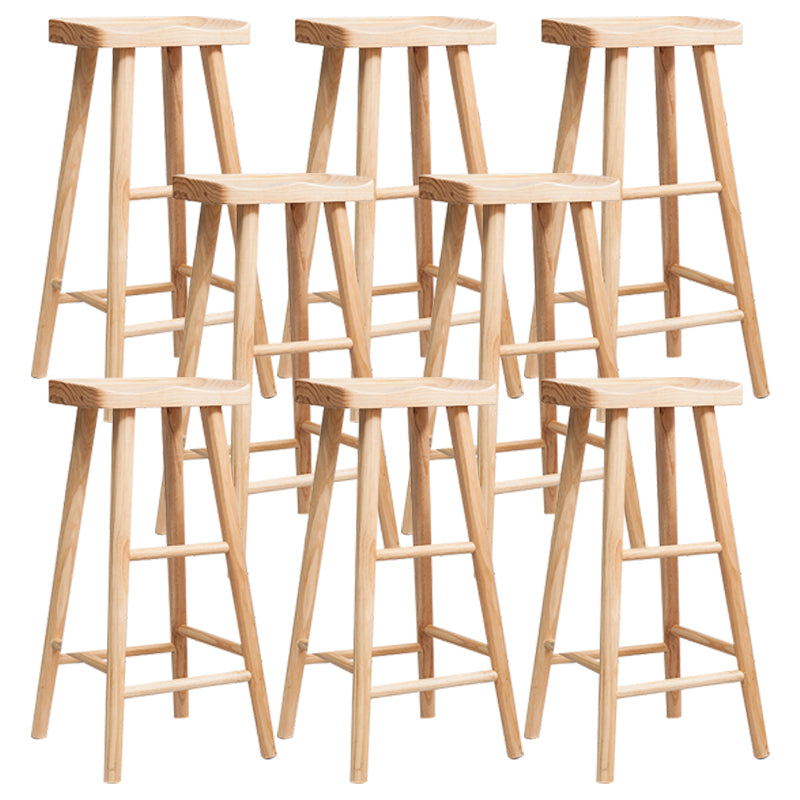 Modern Saddle Seat Counter Bar Stool Solid Wood Footrest Counter Stool