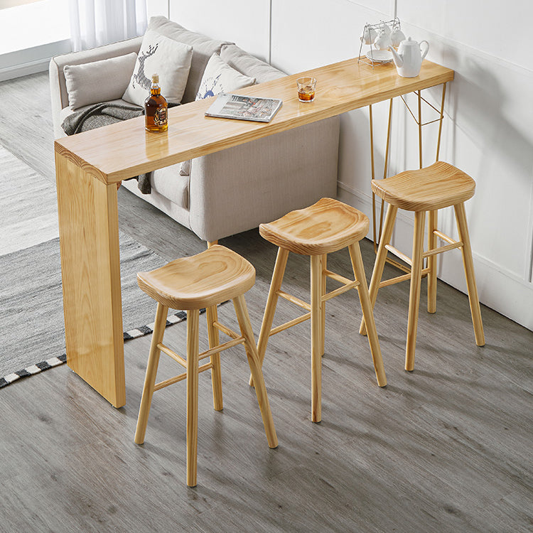 Rectangle Solid Wood Counter Set 1/2/3 Pieces Glam Counter Height Set in Natural