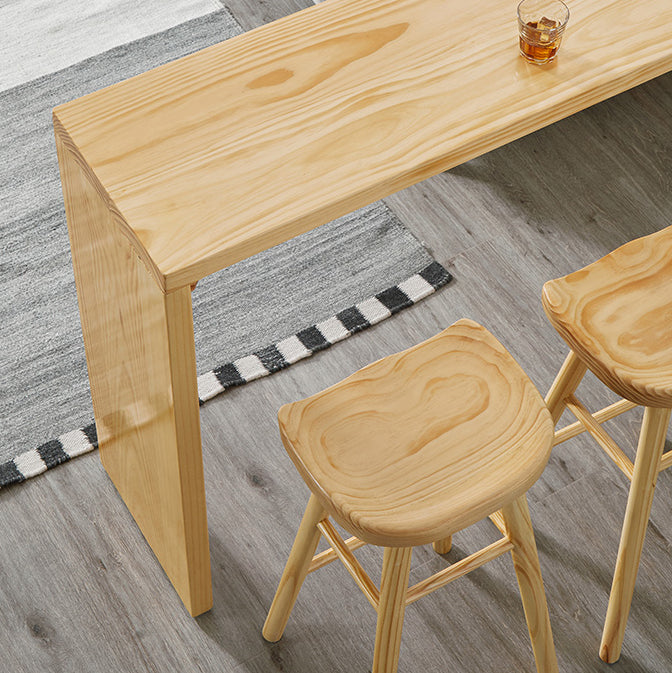 Rectangle Solid Wood Counter Set 1/2/3 Pieces Glam Counter Height Set in Natural