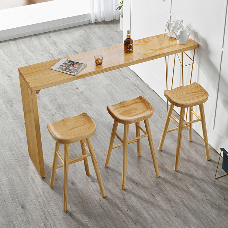 Rectangle Solid Wood Counter Set 1/2/3 Pieces Glam Counter Height Set in Natural