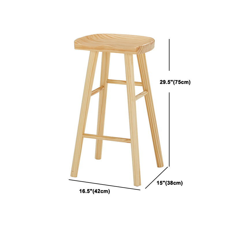 Rectangle Solid Wood Counter Set 1/2/3 Pieces Glam Counter Height Set in Natural