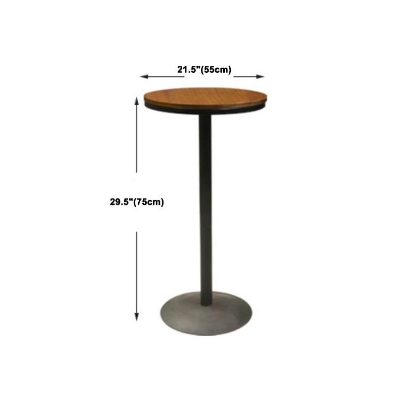 Industrial Circular Solid Wood Bar Table Set 1/2/3/5 Pieces Counter Table with High Stools