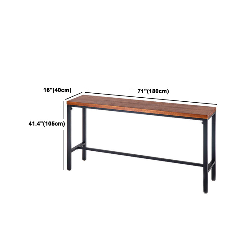 Industrial Rectangle Solid Wood Bar Table Set 1/7/9 Pieces Counter Table with Stools