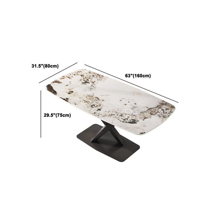 Designer Rectangle Dining Table Set 1/4/5/6/7 Pieces Gold Stone Top Dinette Set