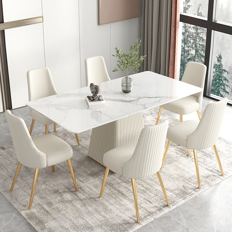 Nordic 1/5/6/7 Pieces Dining Set Rectangle Stone Dining Table for Dining Room