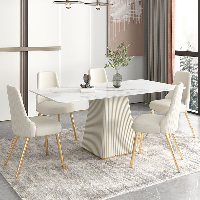 Nordic 1/5/6/7 Pieces Dining Set Rectangle Stone Dining Table for Dining Room