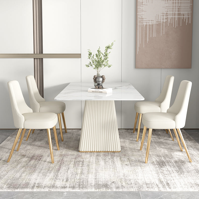 Nordic 1/5/6/7 Pieces Dining Set Rectangle Stone Dining Table for Dining Room