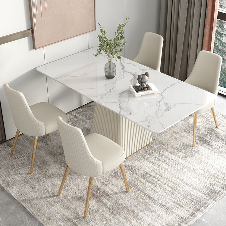 Nordic 1/5/6/7 Pieces Dining Set Rectangle Stone Dining Table for Dining Room