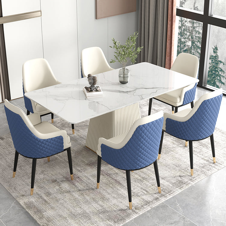 Nordic 1/5/6/7 Pieces Dining Set Rectangle Stone Dining Table for Dining Room