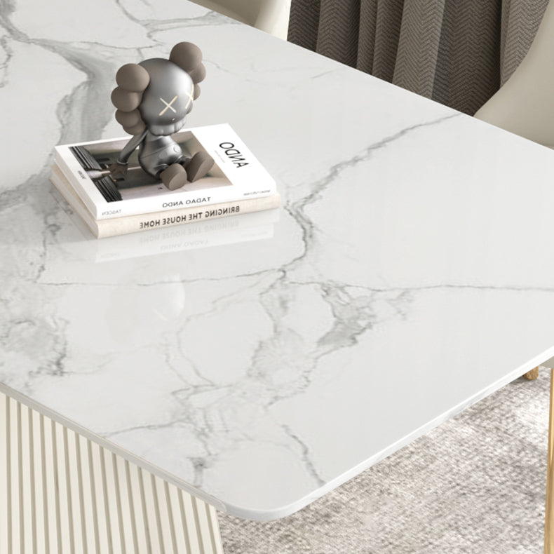Nordic 1/5/6/7 Pieces Dining Set Rectangle Stone Dining Table for Dining Room