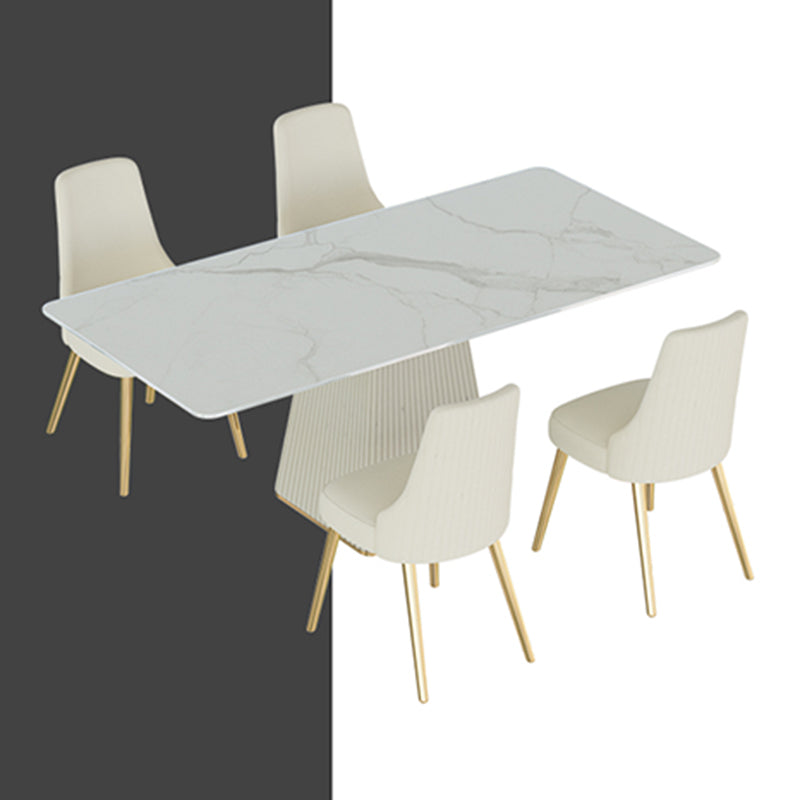 Nordic 1/5/6/7 Pieces Dining Set Rectangle Stone Dining Table for Dining Room