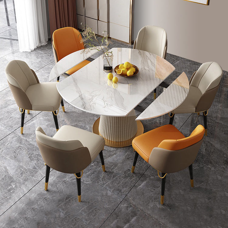 Nordic Glam Sintered Stone Round Table Set 1/4/7 Pieces Dining Set