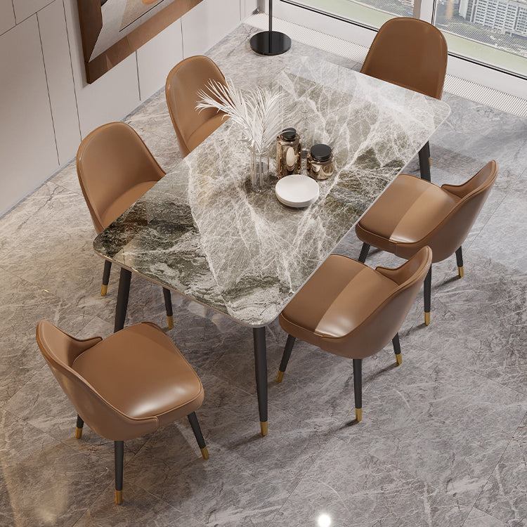 Rectangle Dining Table Set 1/2/5/7 Pieces Modern Indoor Dinette Set in Grey