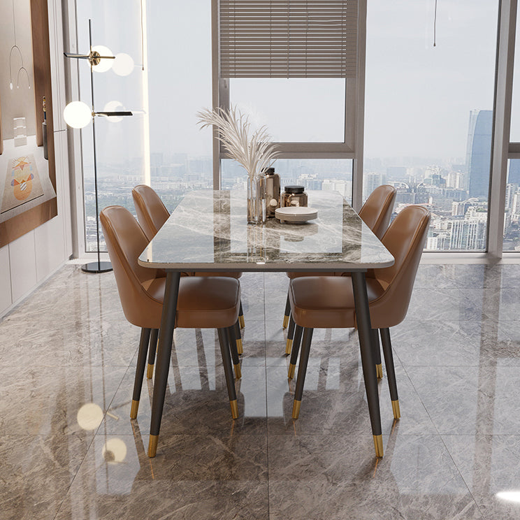 Rectangle Dining Table Set 1/2/5/7 Pieces Modern Indoor Dinette Set in Grey