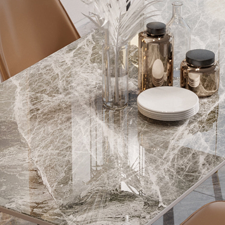 Rectangle Dining Table Set 1/2/5/7 Pieces Modern Indoor Dinette Set in Grey