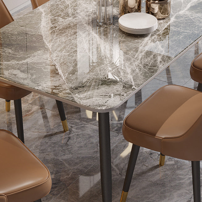 Rectangle Dining Table Set 1/2/5/7 Pieces Modern Indoor Dinette Set in Grey