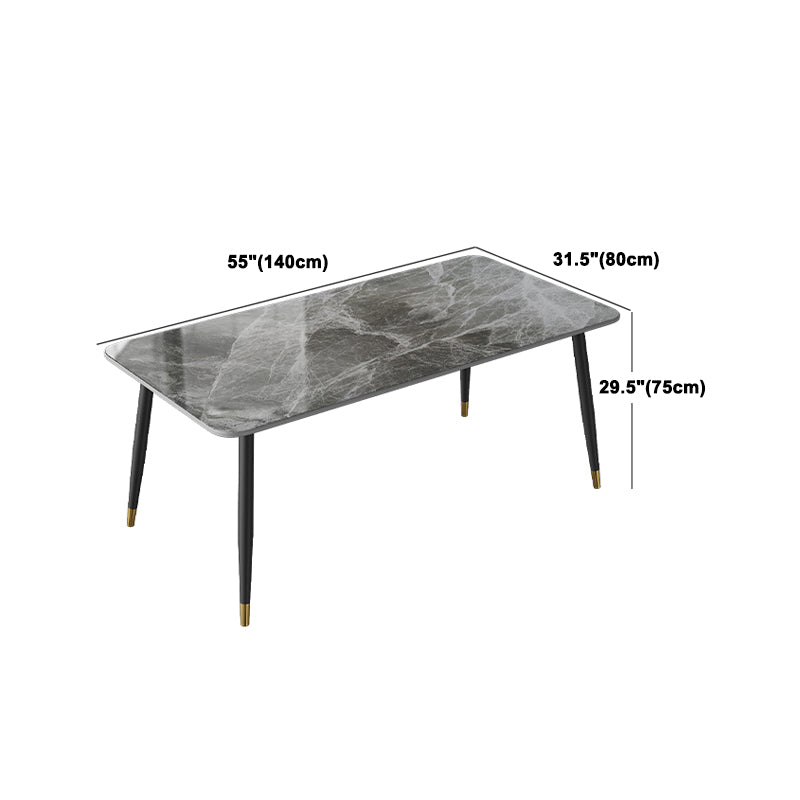 Rectangle Dining Table Set 1/2/5/7 Pieces Modern Indoor Dinette Set in Grey