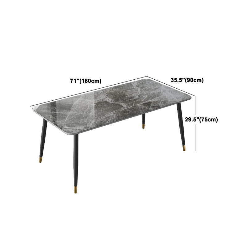 Rectangle Dining Table Set 1/2/5/7 Pieces Modern Indoor Dinette Set in Grey