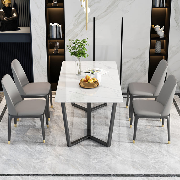 Modern 1/5/7 Pieces Dining Set Rectangle Stone Dining Table for Dining Room Kitchen