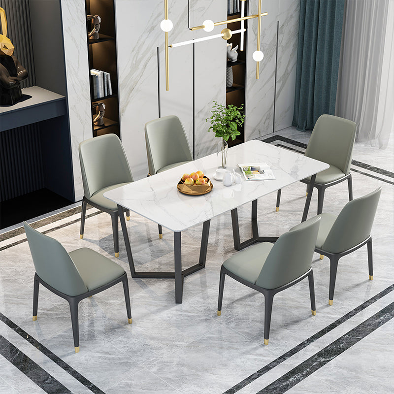 Modern 1/5/7 Pieces Dining Set Rectangle Stone Dining Table for Dining Room Kitchen
