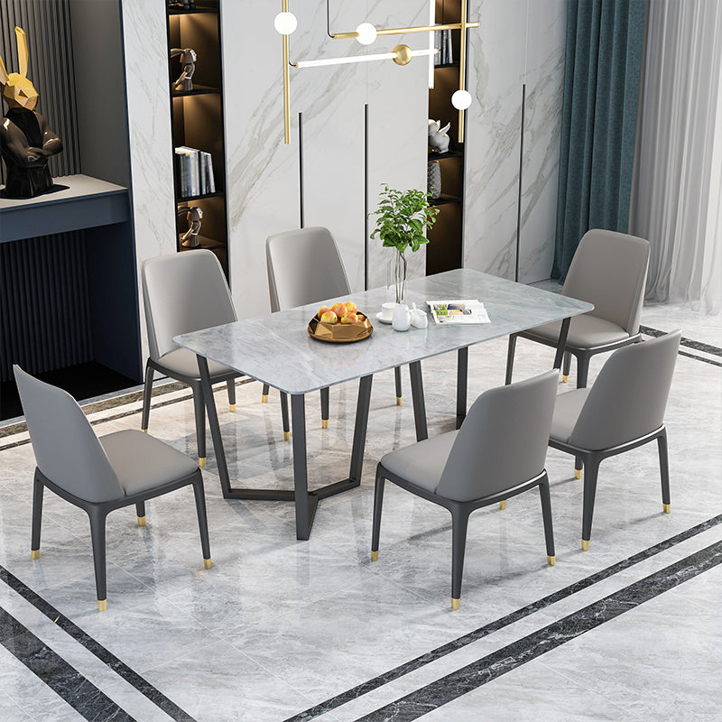 Modern 1/5/7 Pieces Dining Set Rectangle Stone Dining Table for Dining Room Kitchen