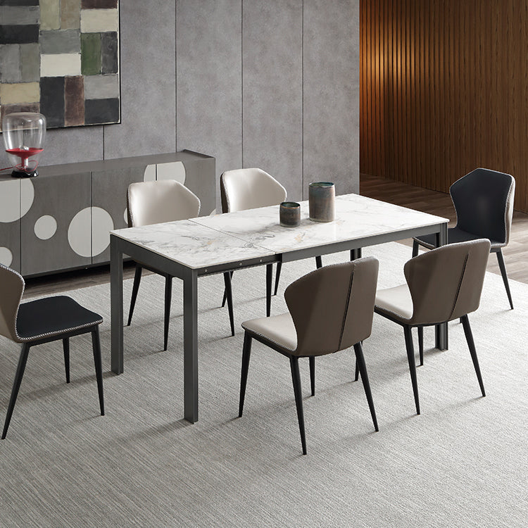 Contemporary Sintered Stone Rectangle Table Set 1/3/4/5/7 Pieces Dining Set