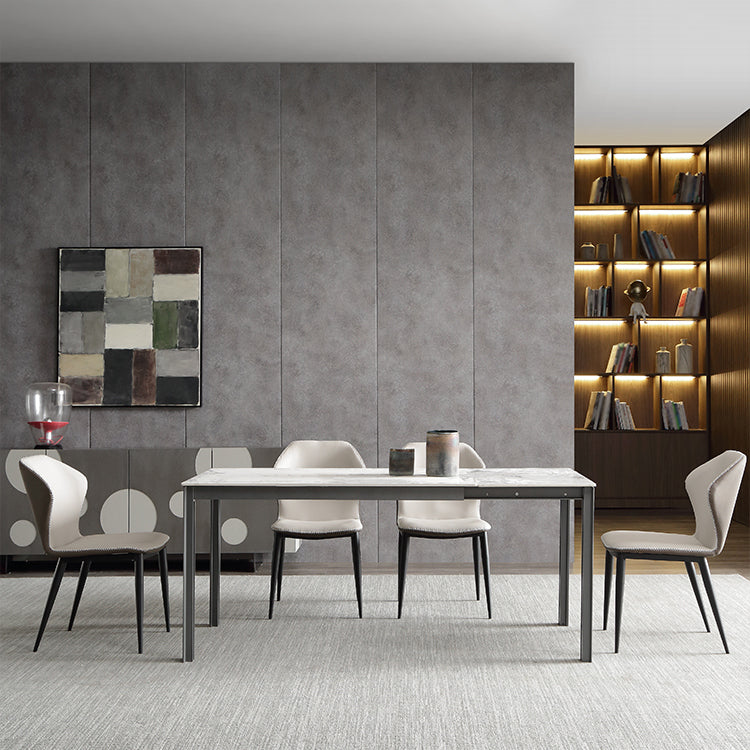 Contemporary Sintered Stone Rectangle Table Set 1/3/4/5/7 Pieces Dining Set