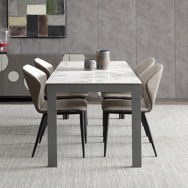 Contemporary Sintered Stone Rectangle Table Set 1/3/4/5/7 Pieces Dining Set