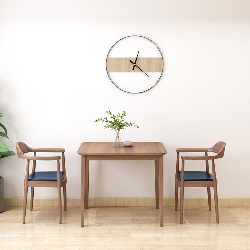 Solid Wood Dining Table Brown Square Dining Table with 4 Legs