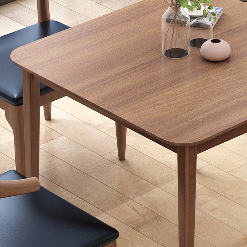 Solid Wood Dining Table Brown Square Dining Table with 4 Legs