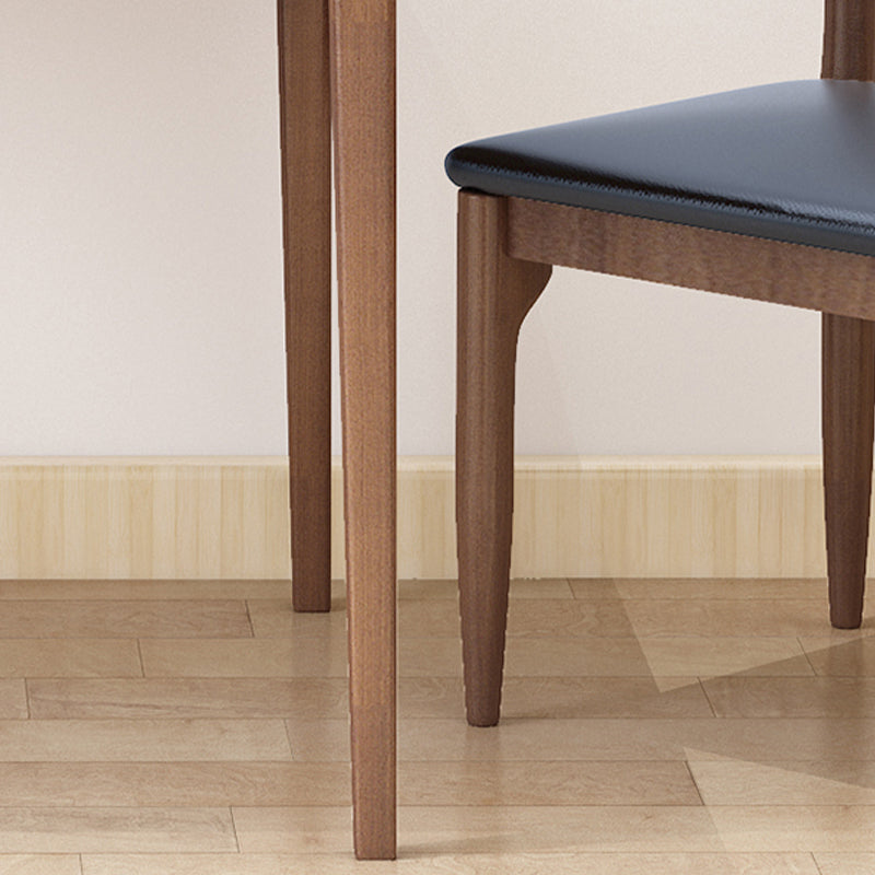 Solid Wood Dining Table Brown Square Dining Table with 4 Legs