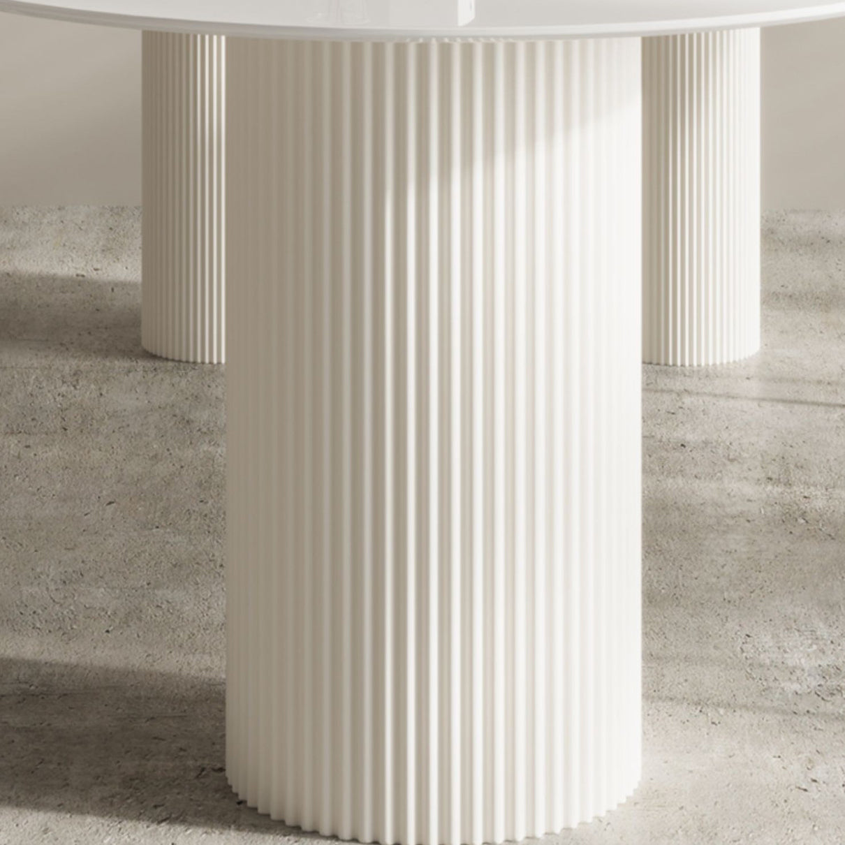 Stone Top Dining Table Traditional Luxury Dining Table with 3 Legs in White