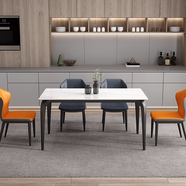 Industrial Sintered Stone Table for Restaurant Rectangle Dining Table with 4 Legs