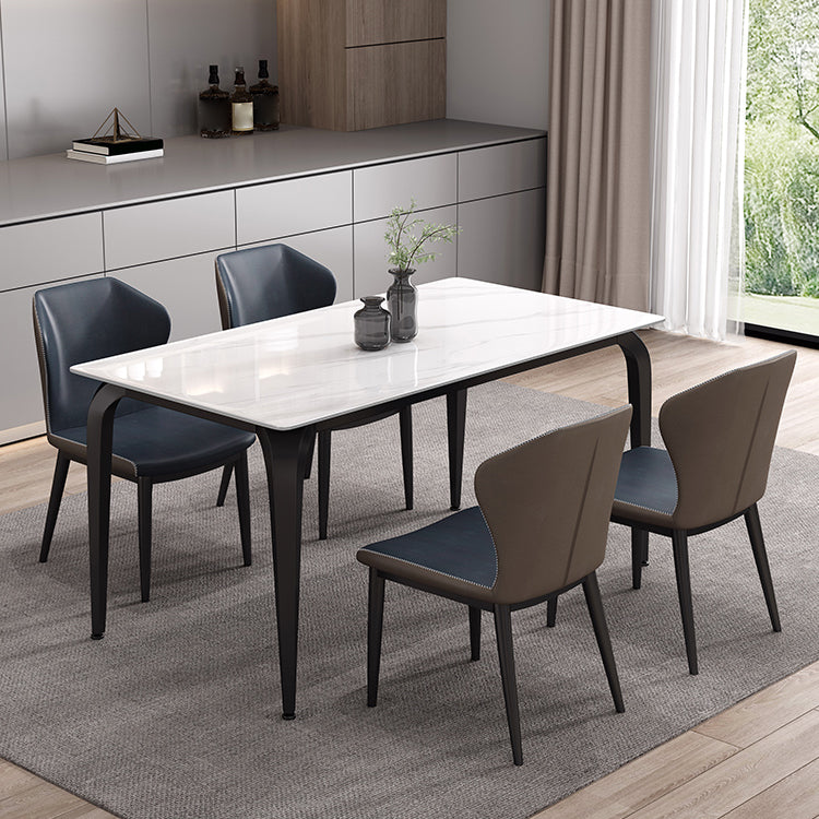 Industrial Sintered Stone Table for Restaurant Rectangle Dining Table with 4 Legs