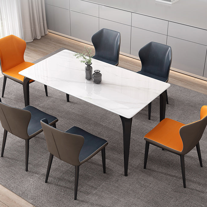 Industrial Sintered Stone Table for Restaurant Rectangle Dining Table with 4 Legs