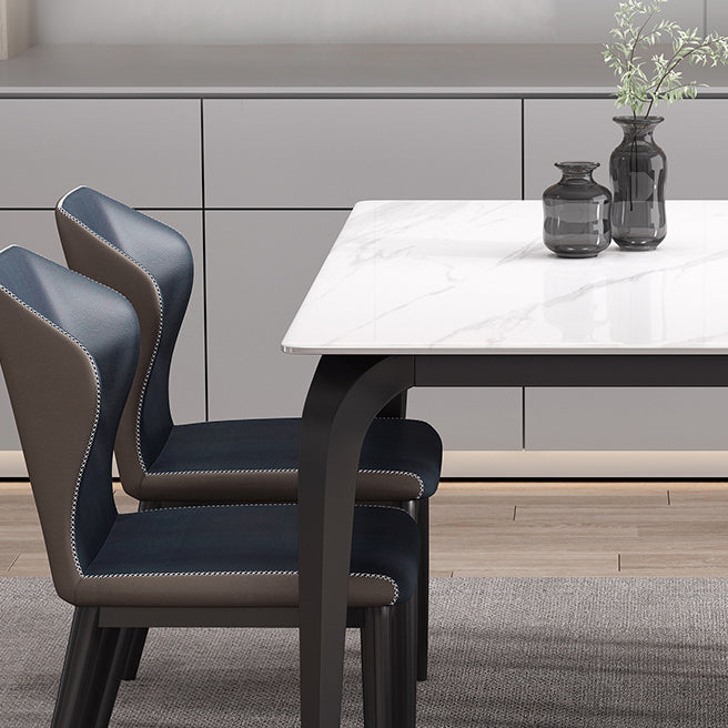 Industrial Sintered Stone Table for Restaurant Rectangle Dining Table with 4 Legs