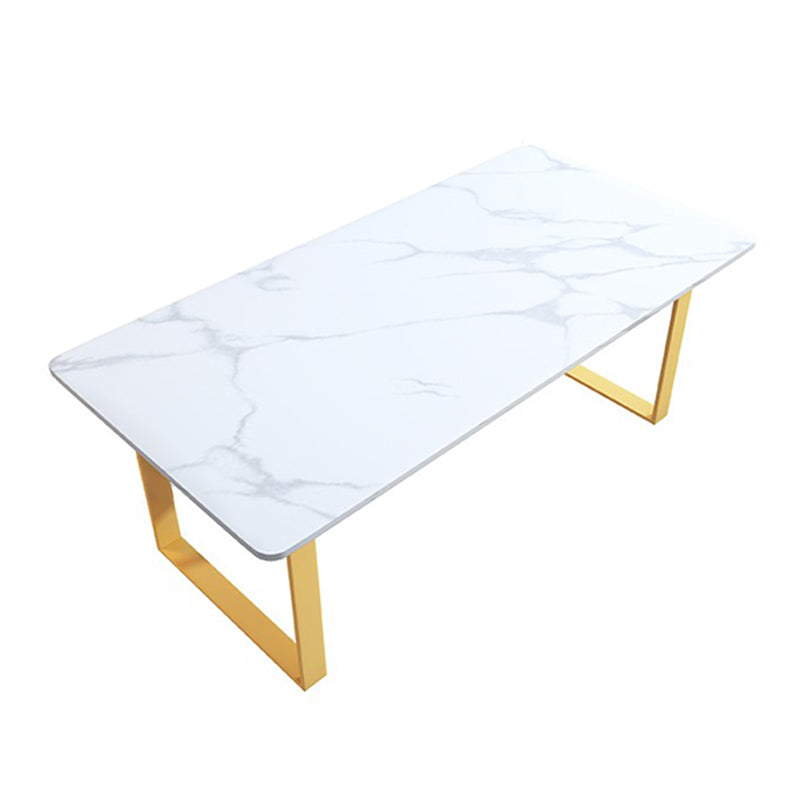 Traditional Luxury Sled Base Furniture Marble Dining Table for Dining Room