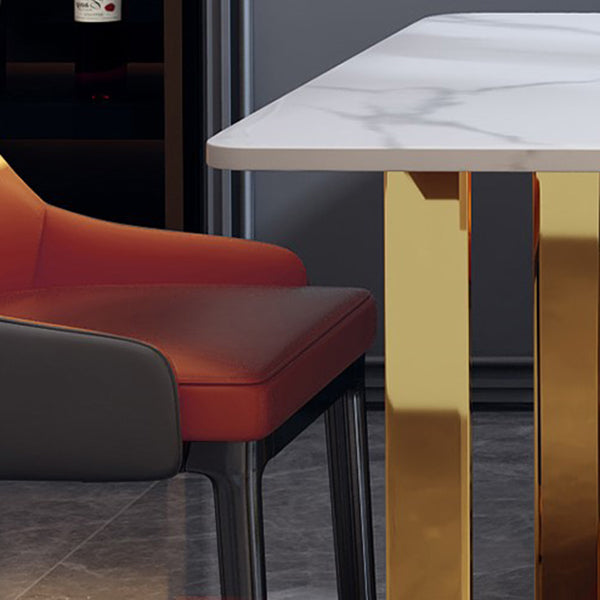 Traditional Luxury Sled Base Furniture Marble Dining Table for Dining Room