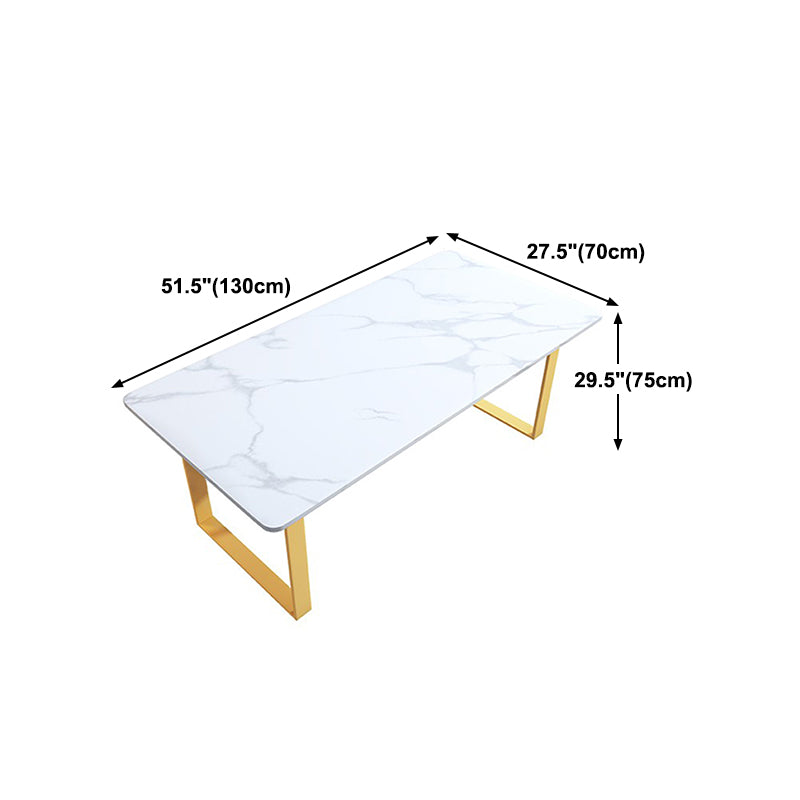 Traditional Luxury Sled Base Furniture Marble Dining Table for Dining Room
