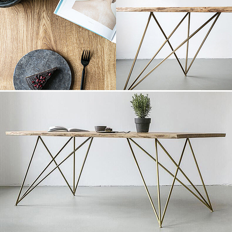 Traditional Luxury in Wood Table Rectangle Dining Table for Kitchen