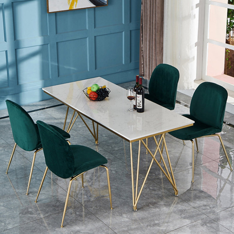 Traditional Luxury Dining Table White in Marble Rectangle Dining Table for Kitchen