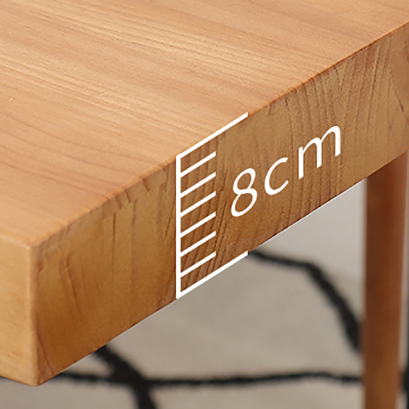 Industrial Rectangle Dining Table Pine Solid Wood Table with 4 Black Metal Legs