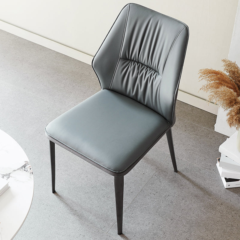 Contemporary Style Chair Armless Chairs for Kitchen with Metal Legs